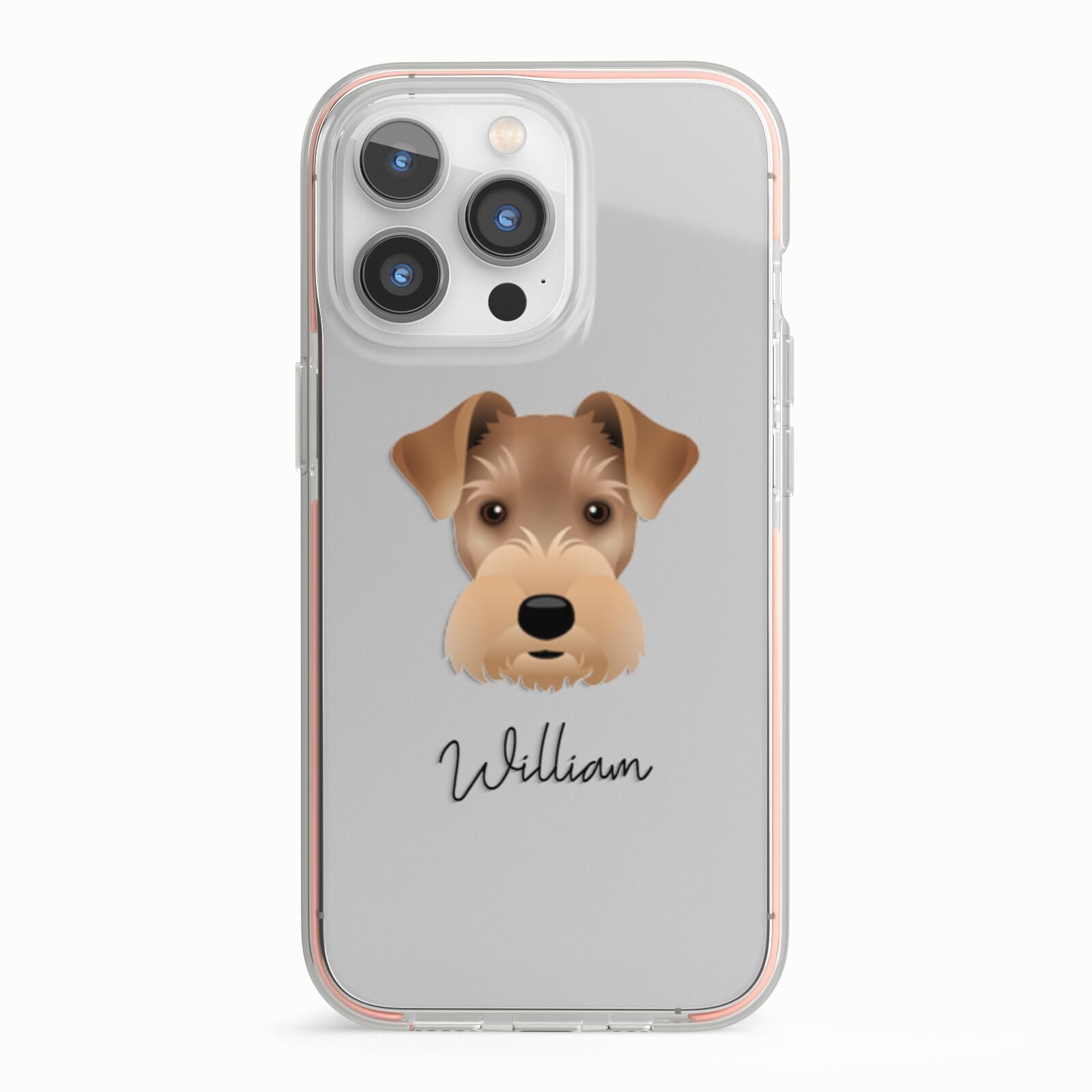 Welsh Terrier Personalised iPhone 13 Pro TPU Impact Case with Pink Edges
