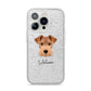 Welsh Terrier Personalised iPhone 14 Pro Glitter Tough Case Silver