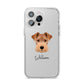 Welsh Terrier Personalised iPhone 14 Pro Max Clear Tough Case Silver