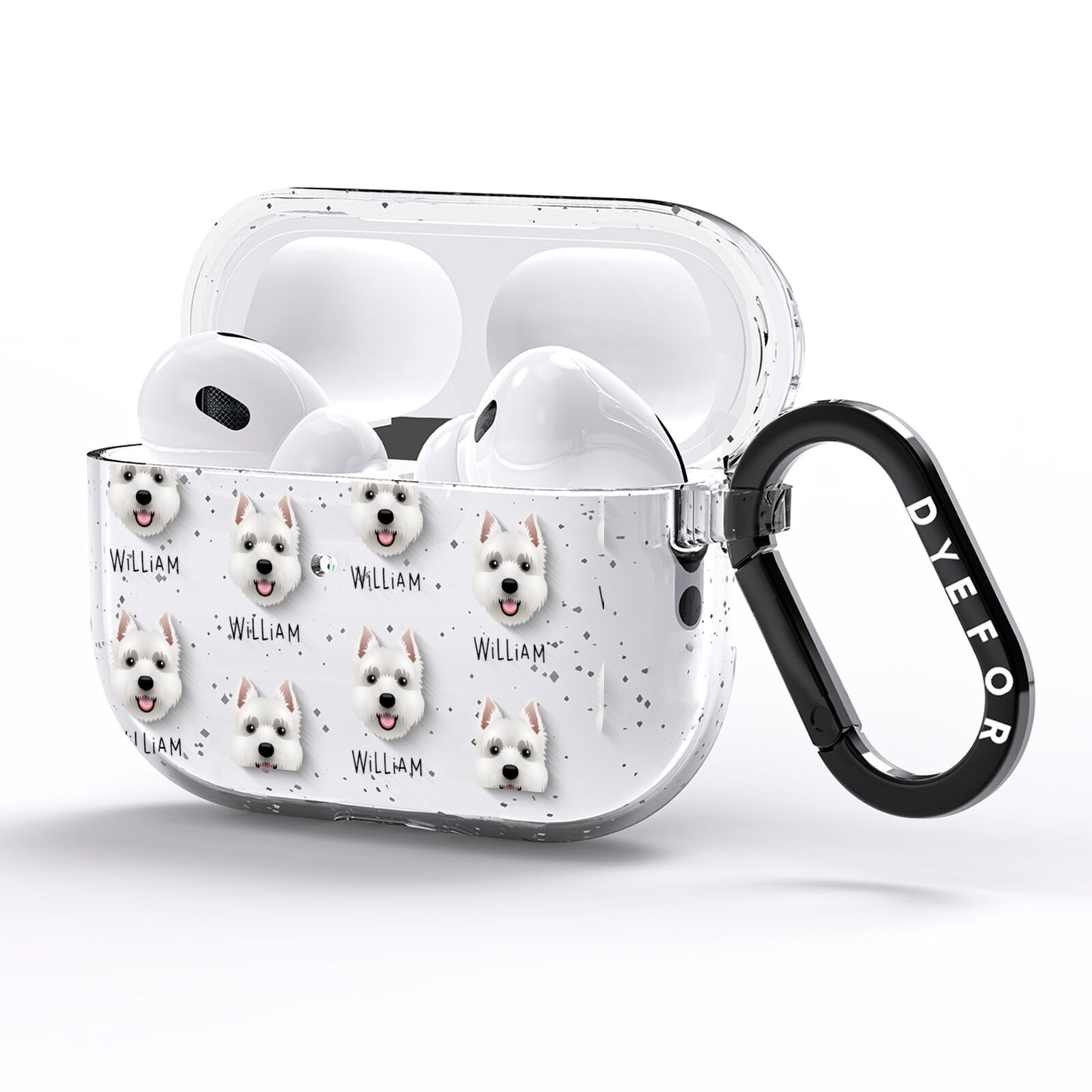 West Highland White Terrier Icon with Name AirPods Pro Glitter Case Side Image