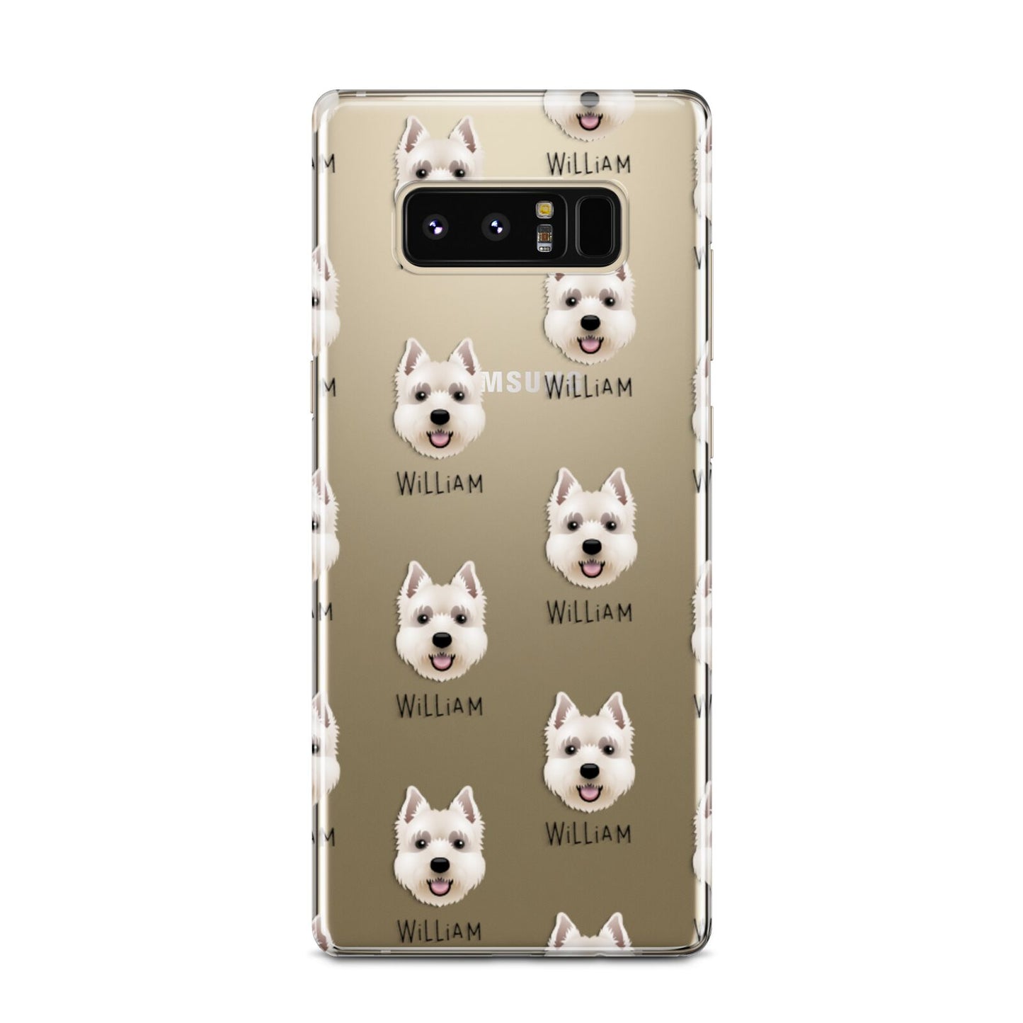 West Highland White Terrier Icon with Name Samsung Galaxy Note 8 Case
