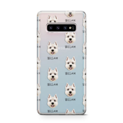 West Highland White Terrier Icon with Name Samsung Galaxy S10 Case