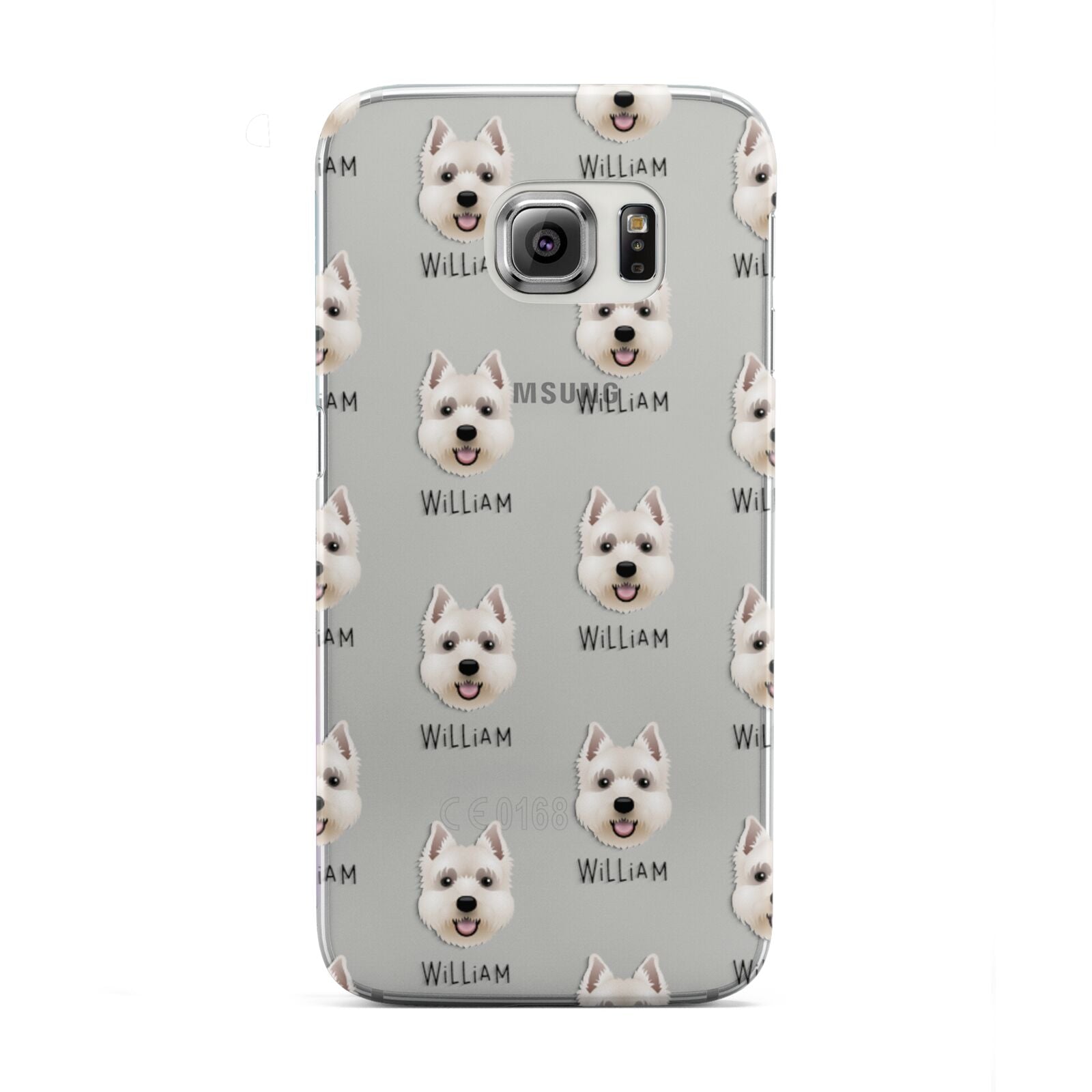 West Highland White Terrier Icon with Name Samsung Galaxy S6 Edge Case