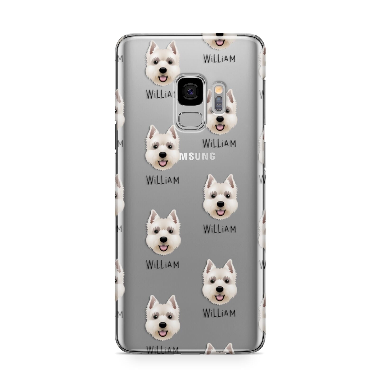 West Highland White Terrier Icon with Name Samsung Galaxy S9 Case