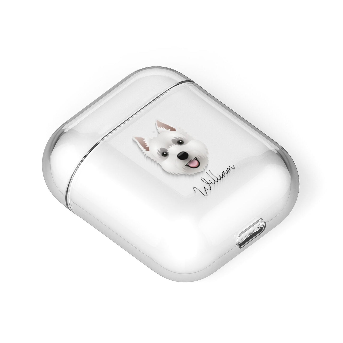 West Highland White Terrier Personalised AirPods Case Laid Flat