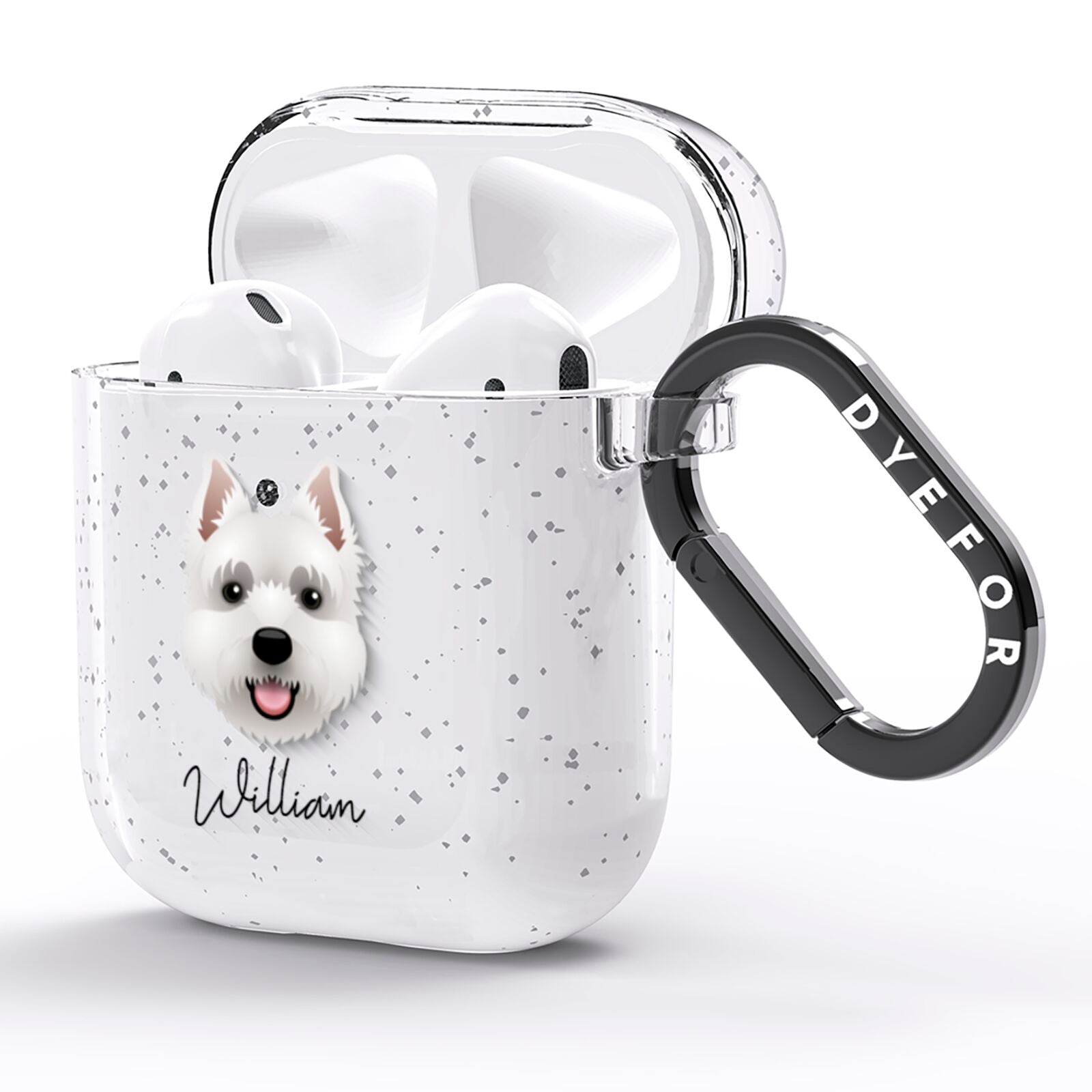 West Highland White Terrier Personalised AirPods Glitter Case Side Image