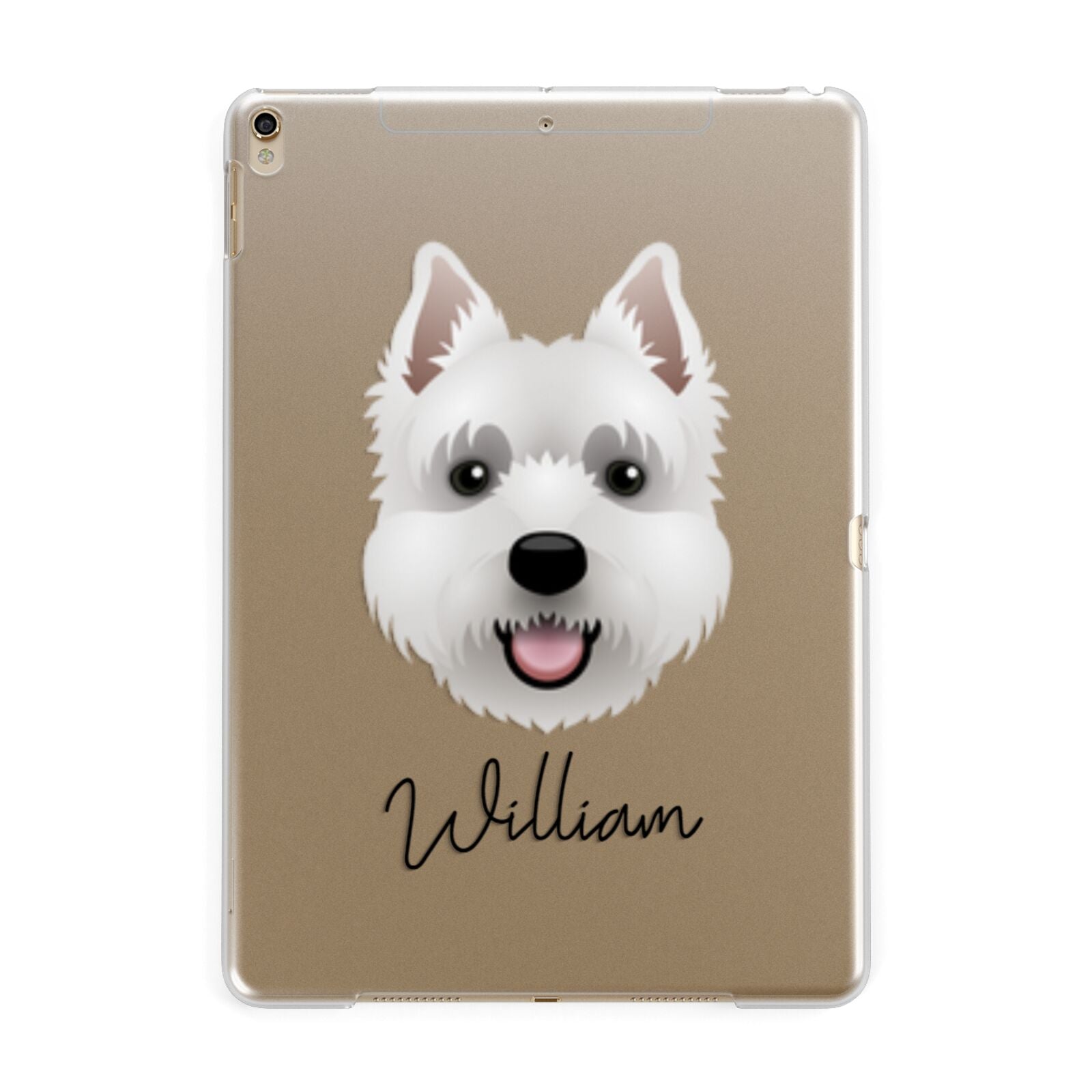 West Highland White Terrier Personalised Apple iPad Gold Case