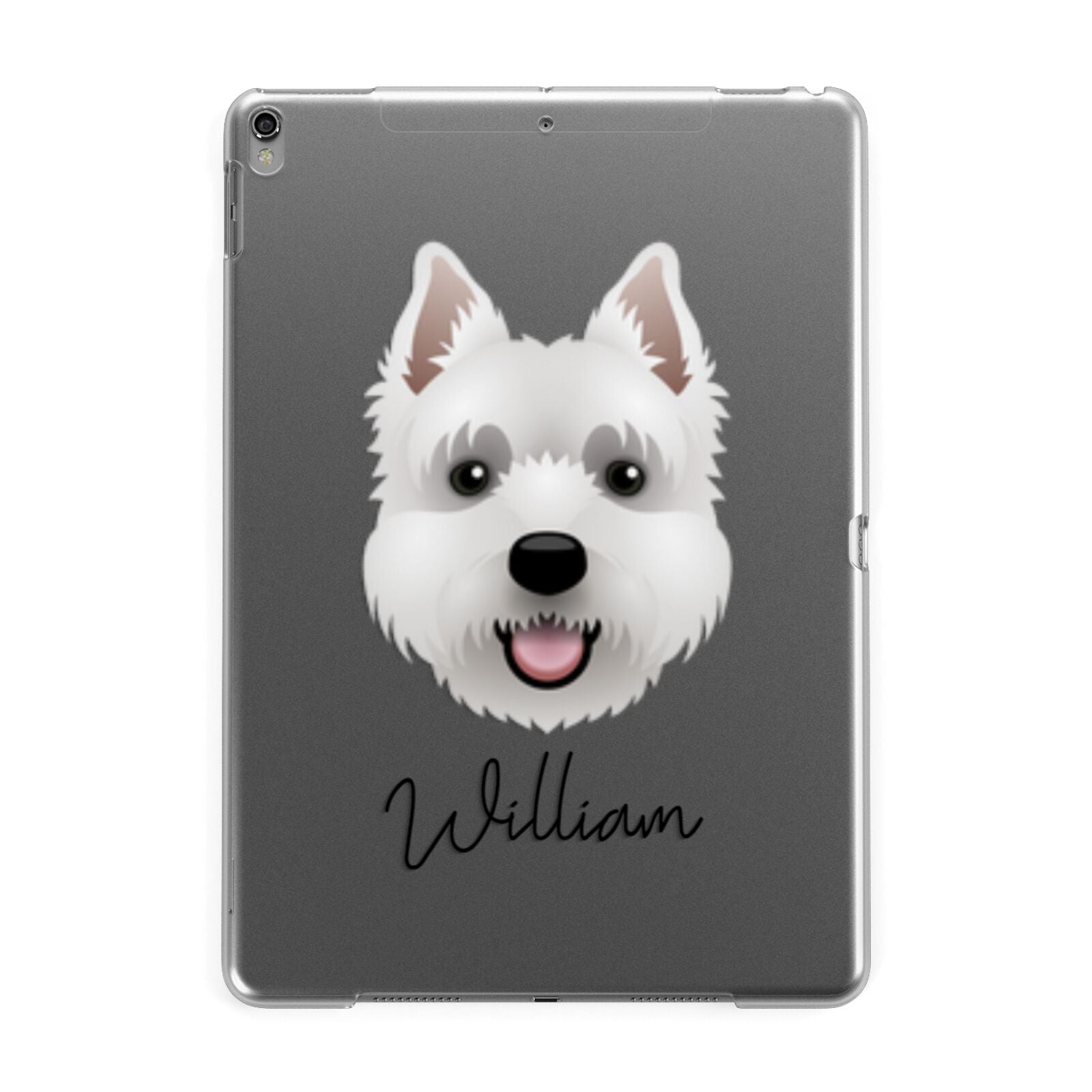 West Highland White Terrier Personalised Apple iPad Grey Case