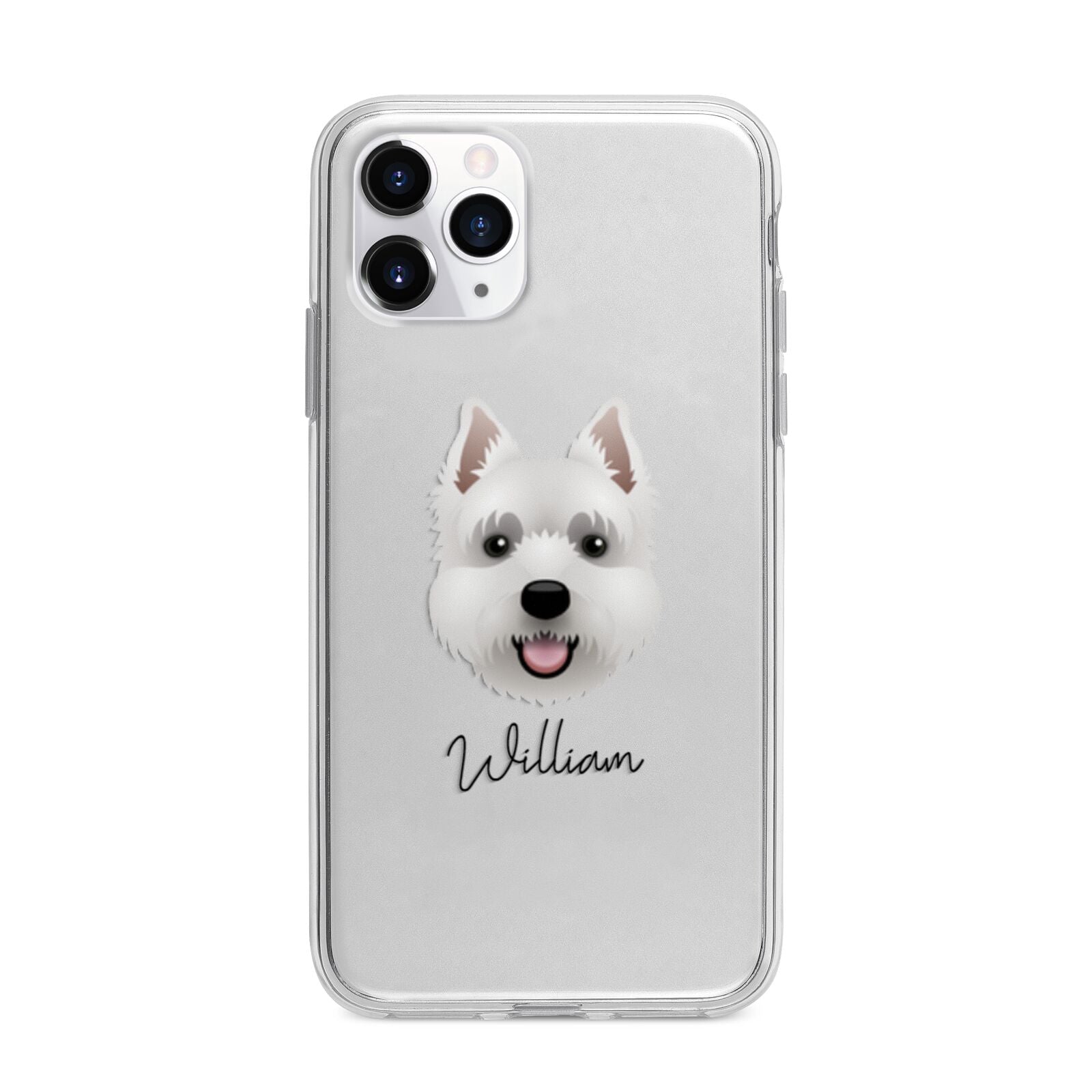 West Highland White Terrier Personalised Apple iPhone 11 Pro in Silver with Bumper Case