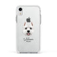 West Highland White Terrier Personalised Apple iPhone XR Impact Case White Edge on Silver Phone