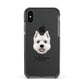 West Highland White Terrier Personalised Apple iPhone Xs Impact Case Black Edge on Black Phone