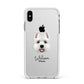 West Highland White Terrier Personalised Apple iPhone Xs Max Impact Case White Edge on Silver Phone