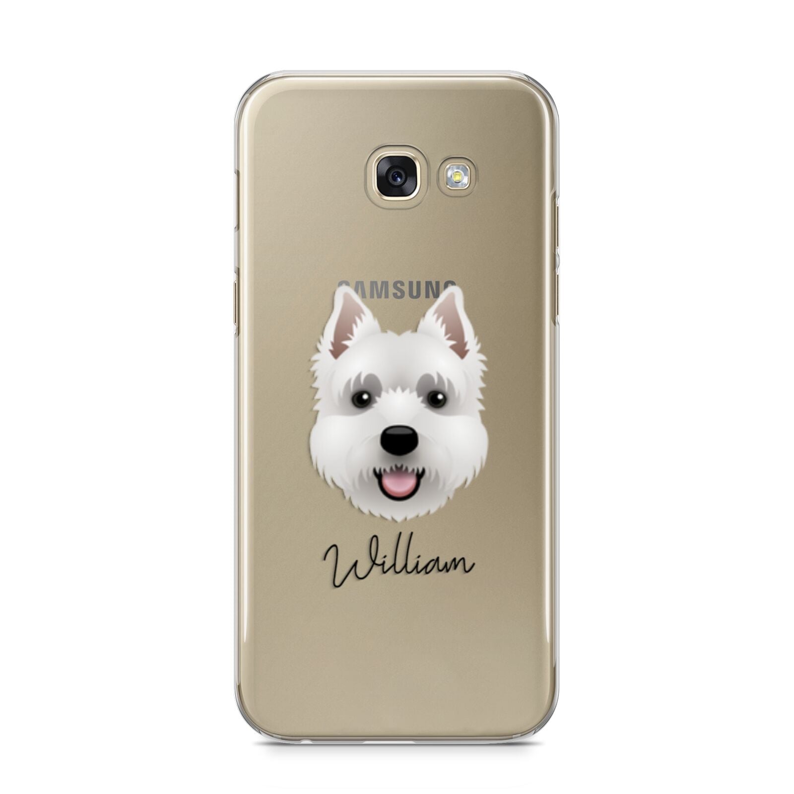 West Highland White Terrier Personalised Samsung Galaxy A5 2017 Case on gold phone