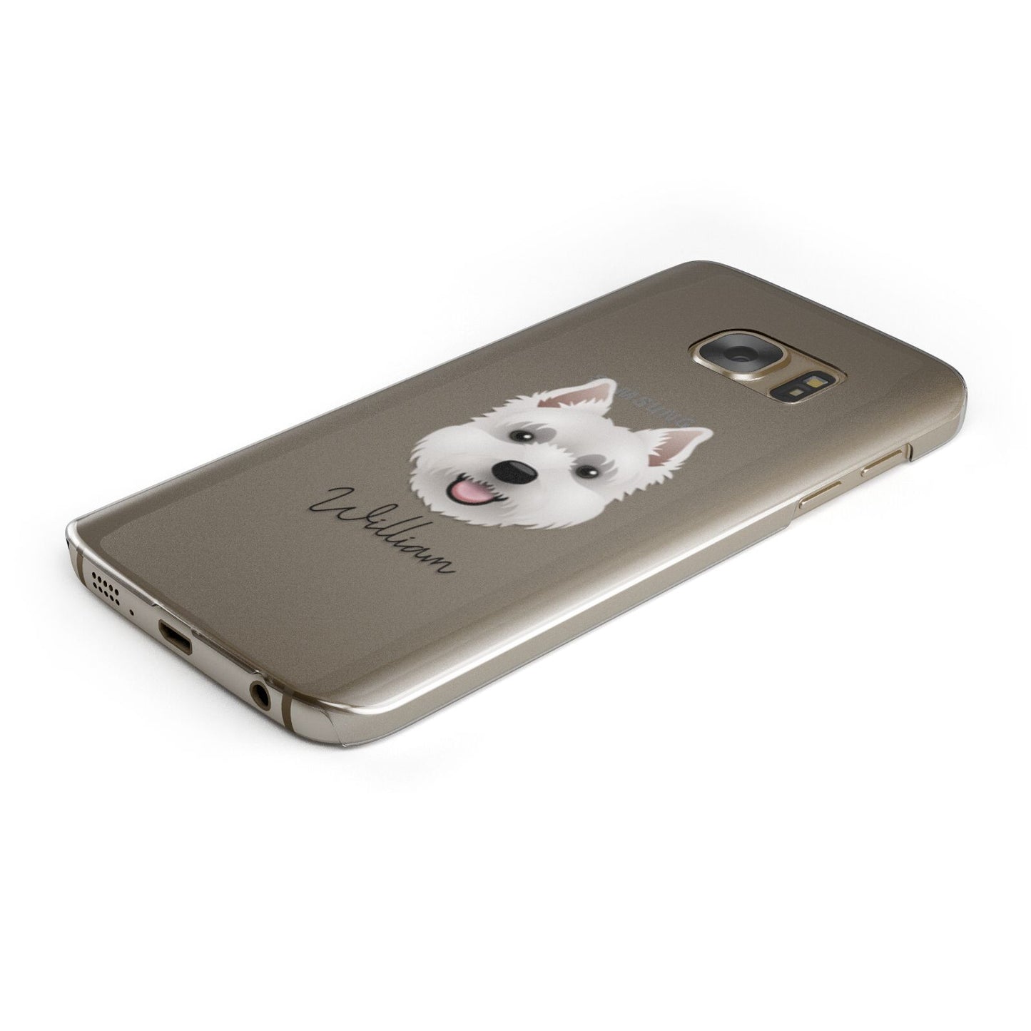 West Highland White Terrier Personalised Samsung Galaxy Case Bottom Cutout