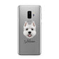 West Highland White Terrier Personalised Samsung Galaxy S9 Plus Case on Silver phone