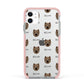 Westiepoo Icon with Name Apple iPhone 11 in White with Pink Impact Case