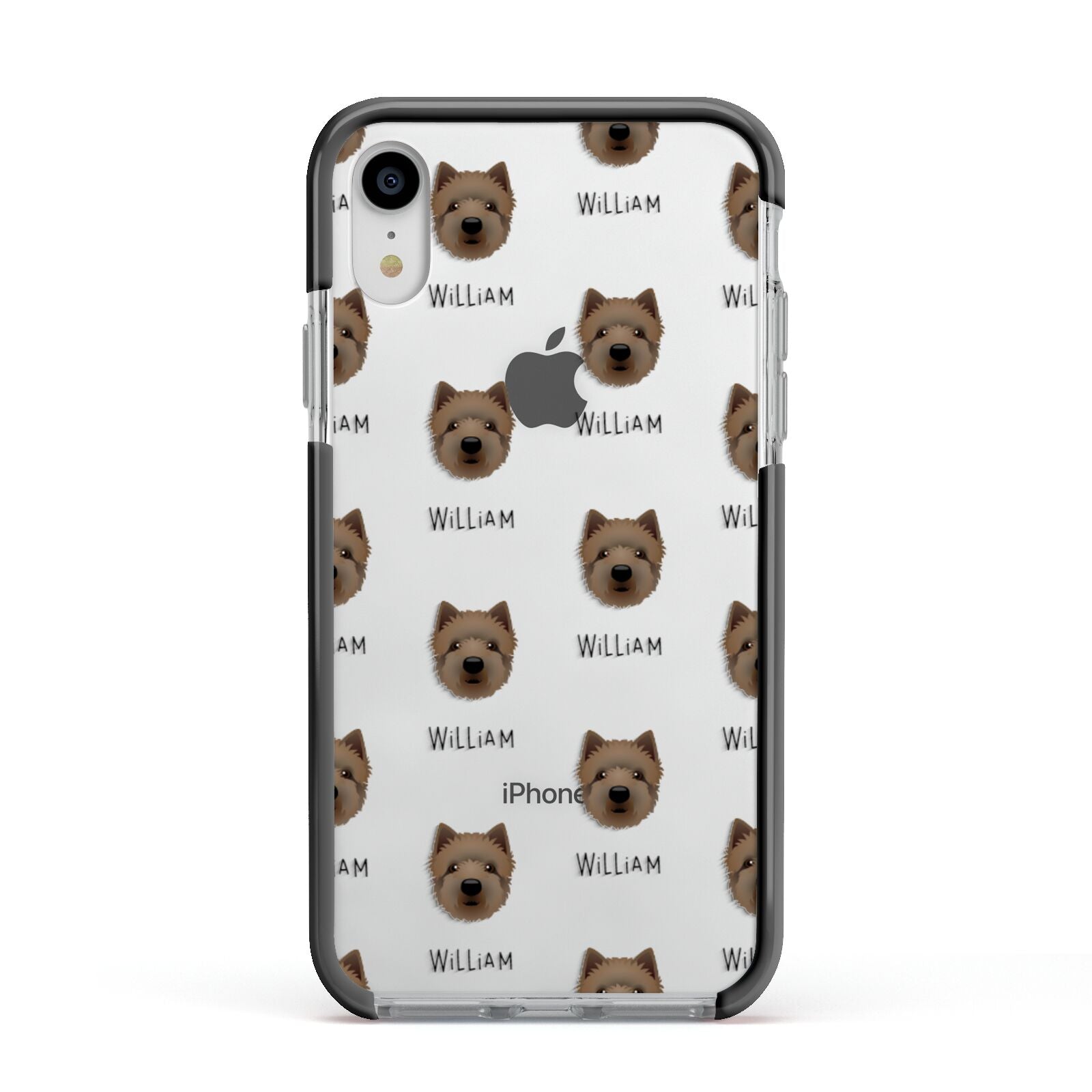 Westiepoo Icon with Name Apple iPhone XR Impact Case Black Edge on Silver Phone