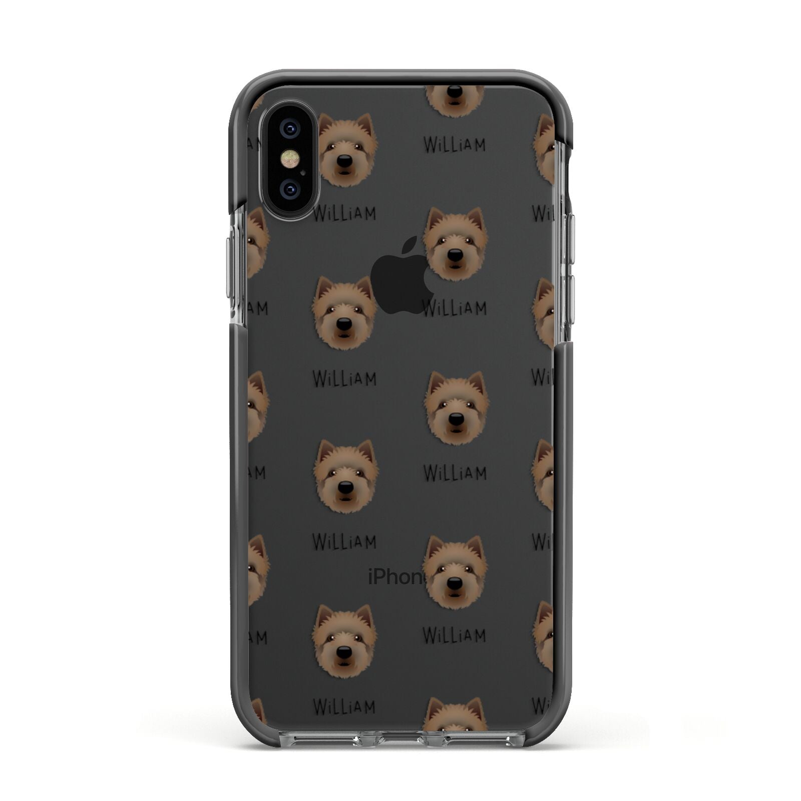 Westiepoo Icon with Name Apple iPhone Xs Impact Case Black Edge on Black Phone