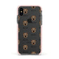 Westiepoo Icon with Name Apple iPhone Xs Impact Case Pink Edge on Black Phone
