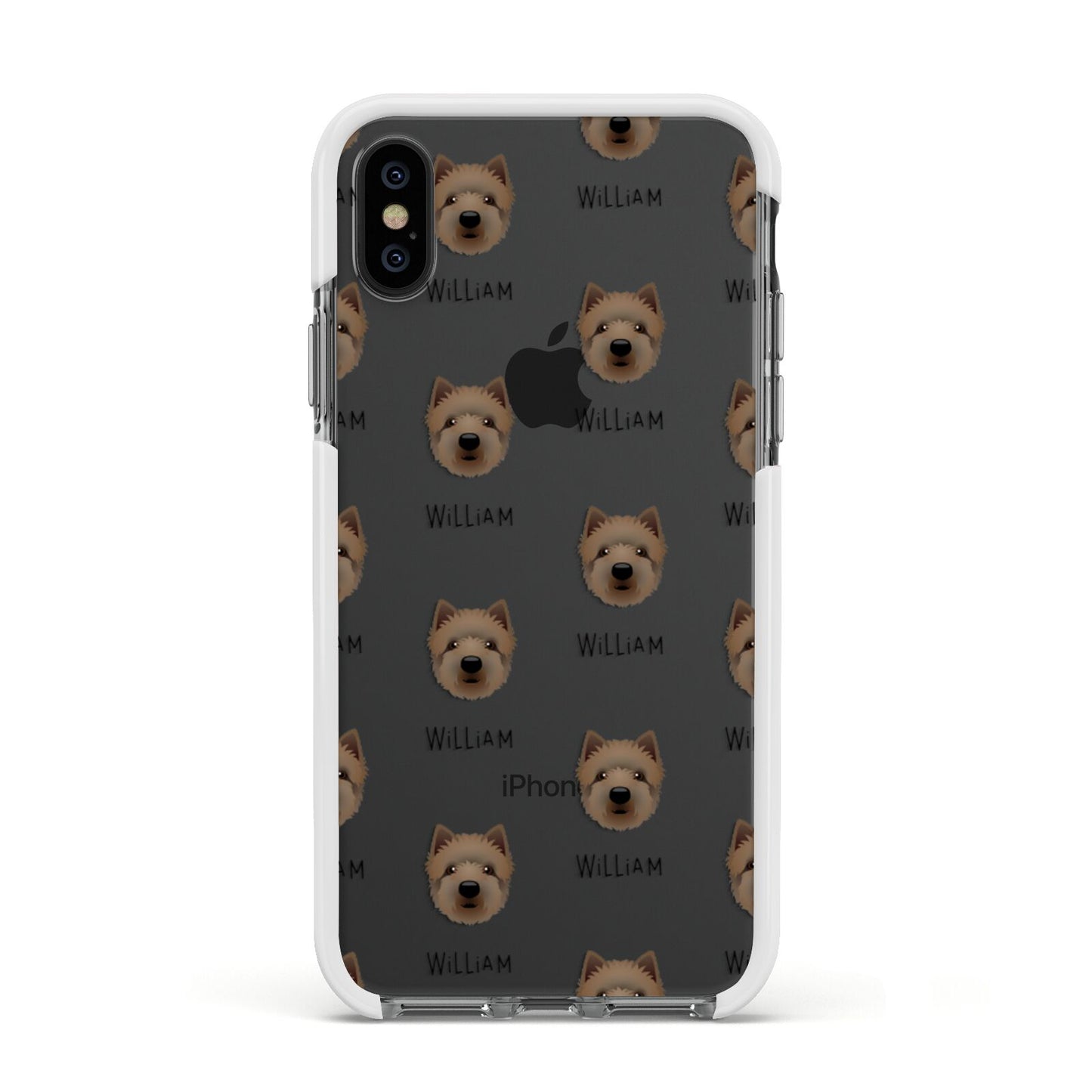 Westiepoo Icon with Name Apple iPhone Xs Impact Case White Edge on Black Phone