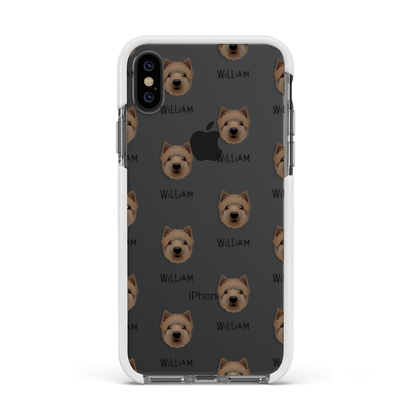 Westiepoo Icon with Name Apple iPhone Xs Impact Case White Edge on Black Phone