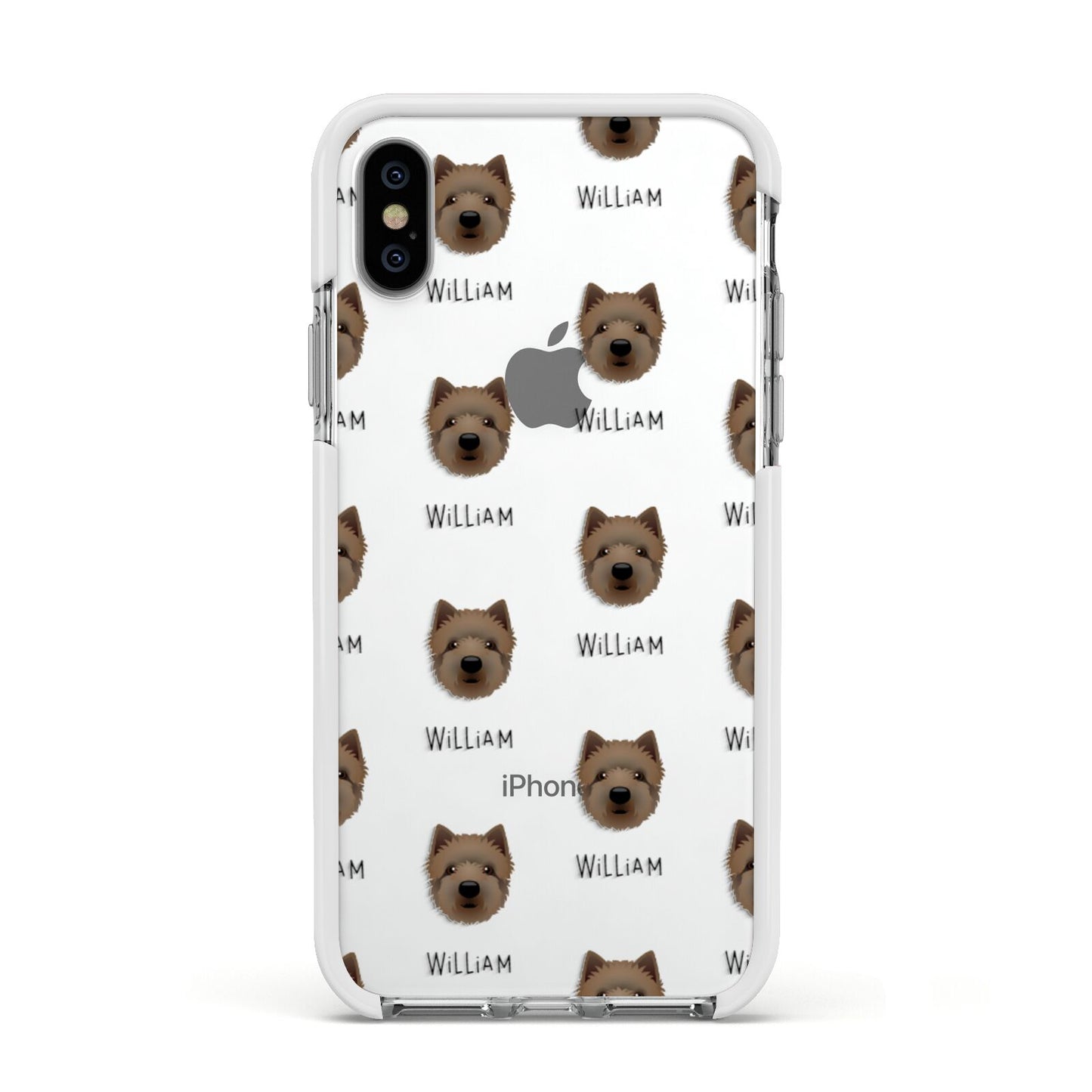 Westiepoo Icon with Name Apple iPhone Xs Impact Case White Edge on Silver Phone