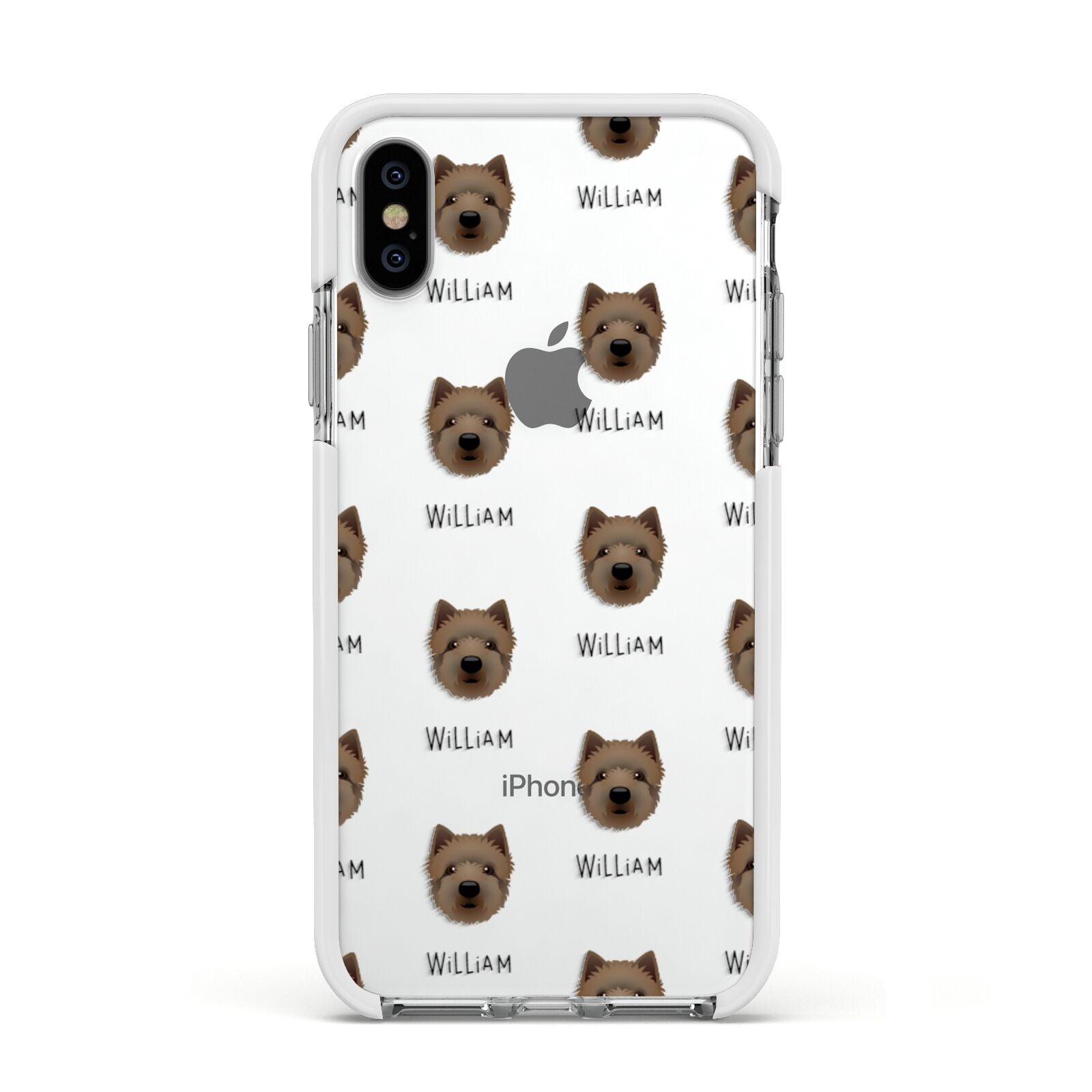 Westiepoo Icon with Name Apple iPhone Xs Impact Case White Edge on Silver Phone