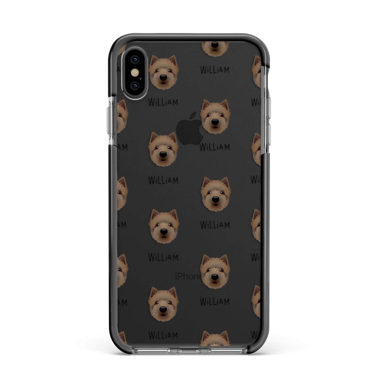 Westiepoo Icon with Name Apple iPhone Xs Max Impact Case Black Edge on Black Phone