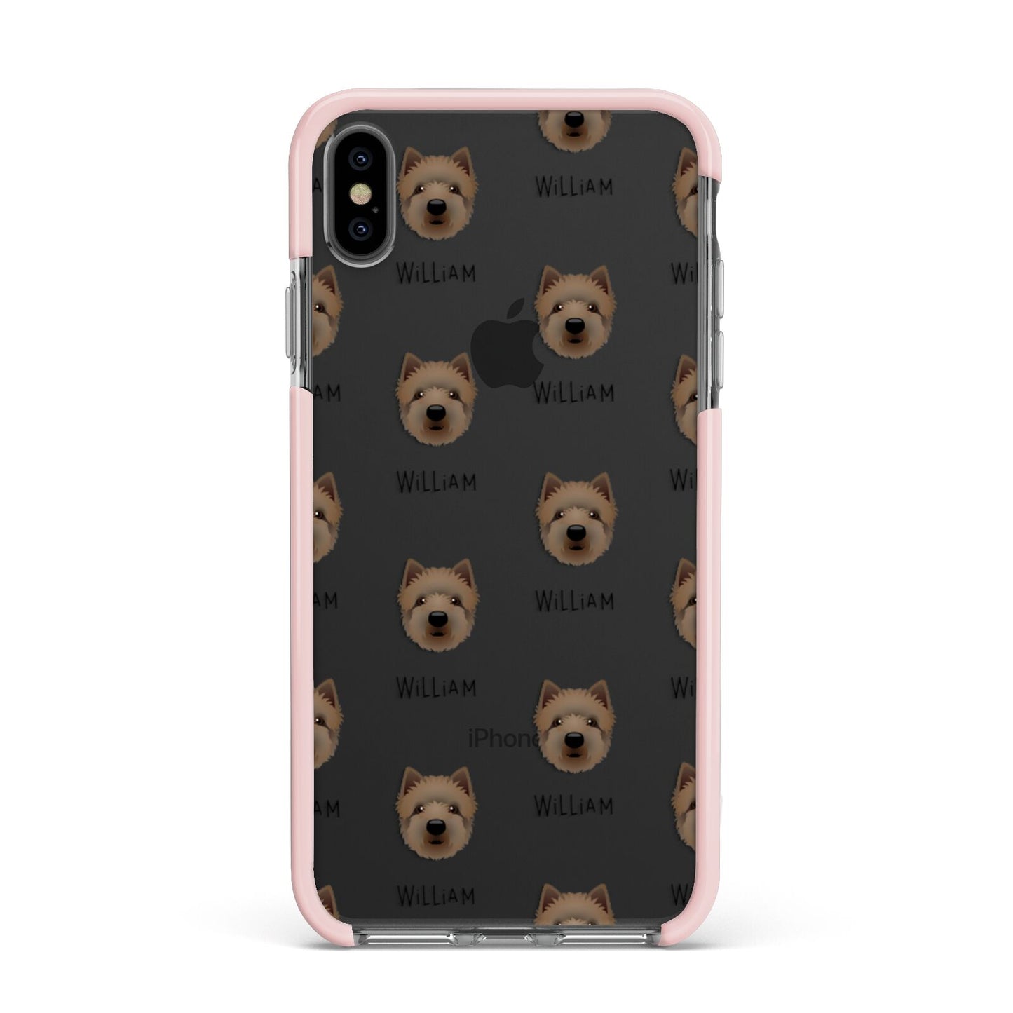 Westiepoo Icon with Name Apple iPhone Xs Max Impact Case Pink Edge on Black Phone