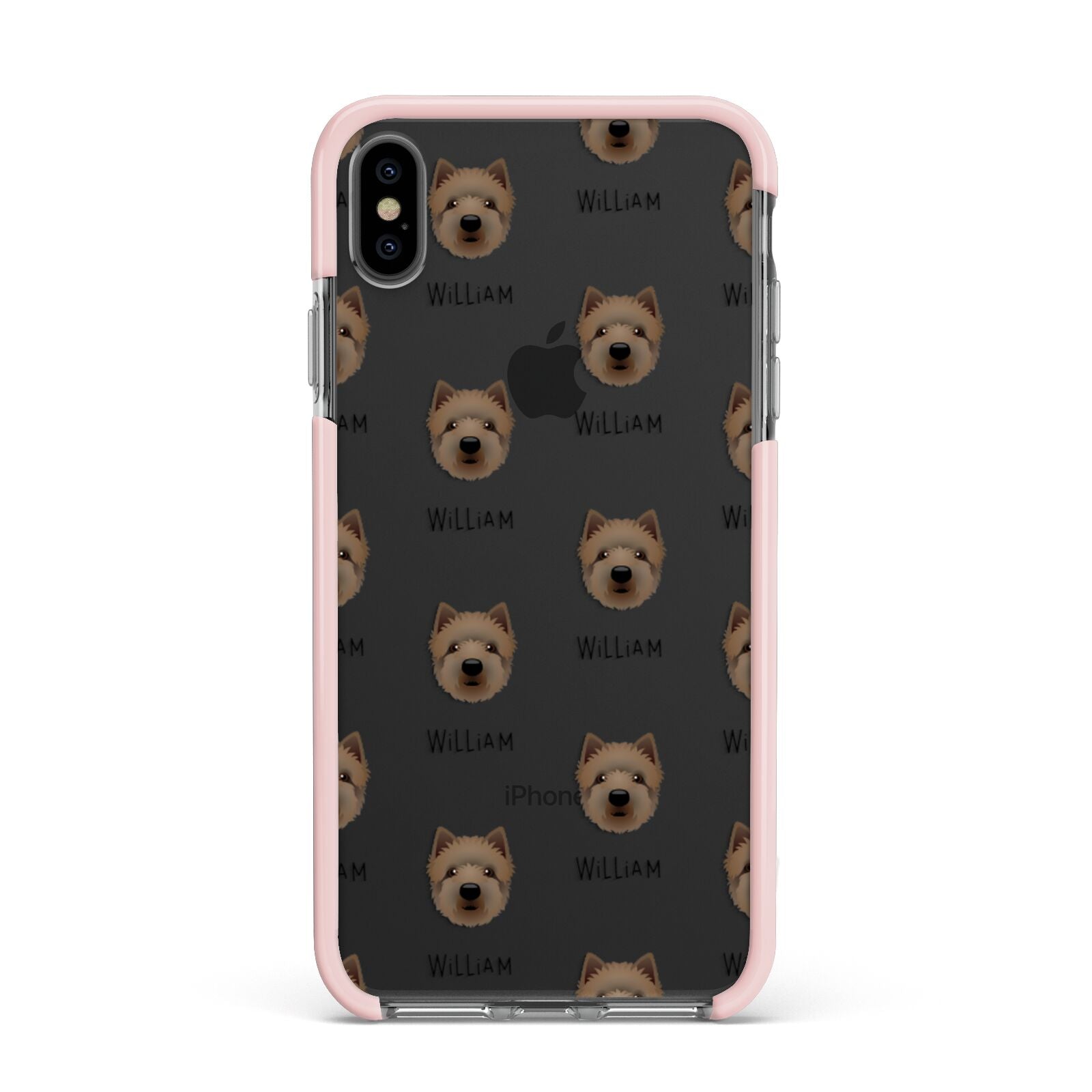 Westiepoo Icon with Name Apple iPhone Xs Max Impact Case Pink Edge on Black Phone