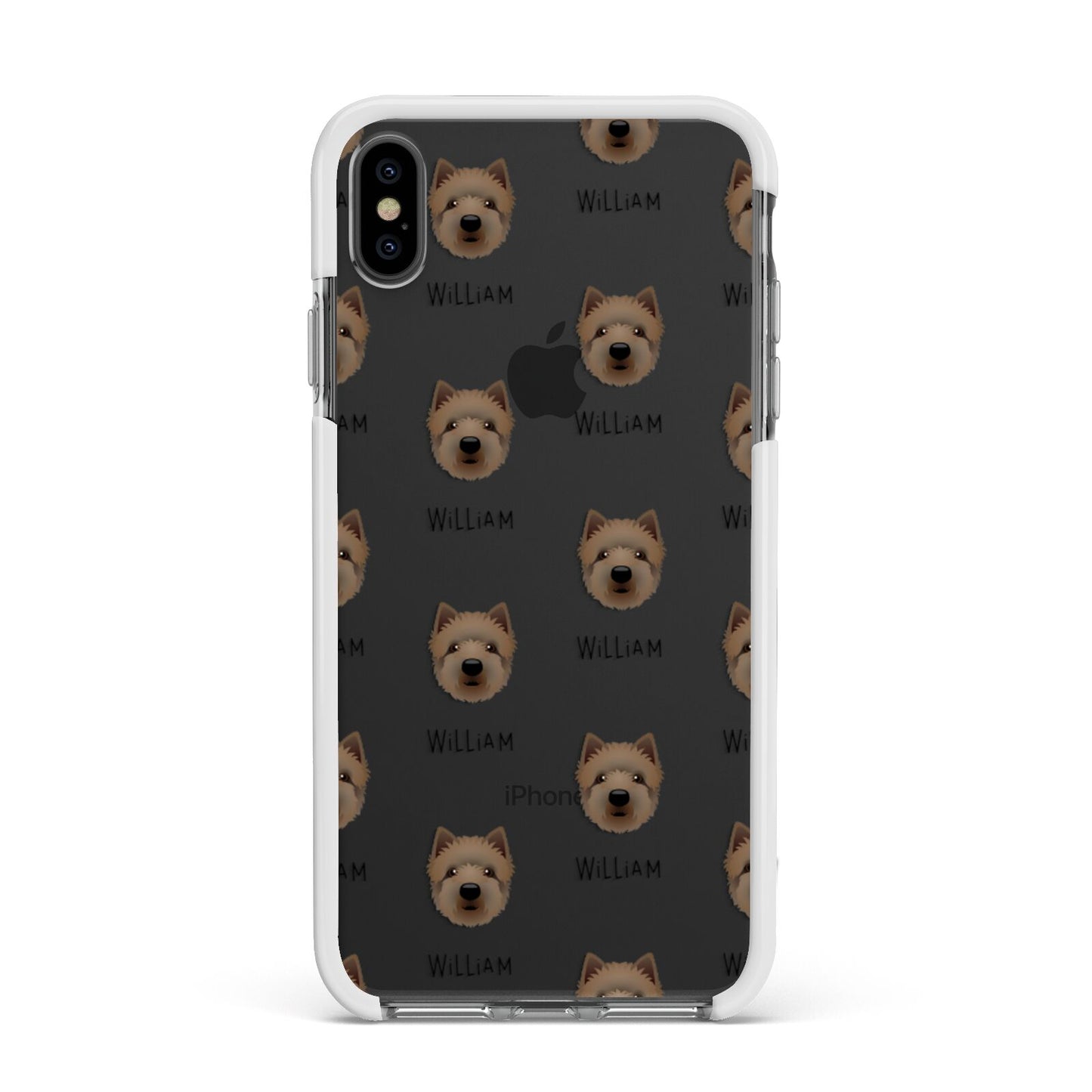 Westiepoo Icon with Name Apple iPhone Xs Max Impact Case White Edge on Black Phone