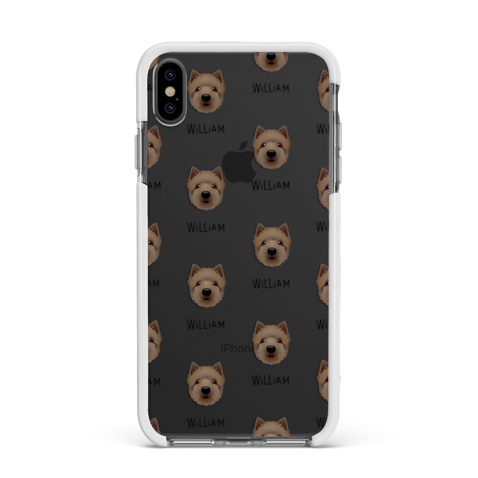 Westiepoo Icon with Name Apple iPhone Xs Max Impact Case White Edge on Black Phone