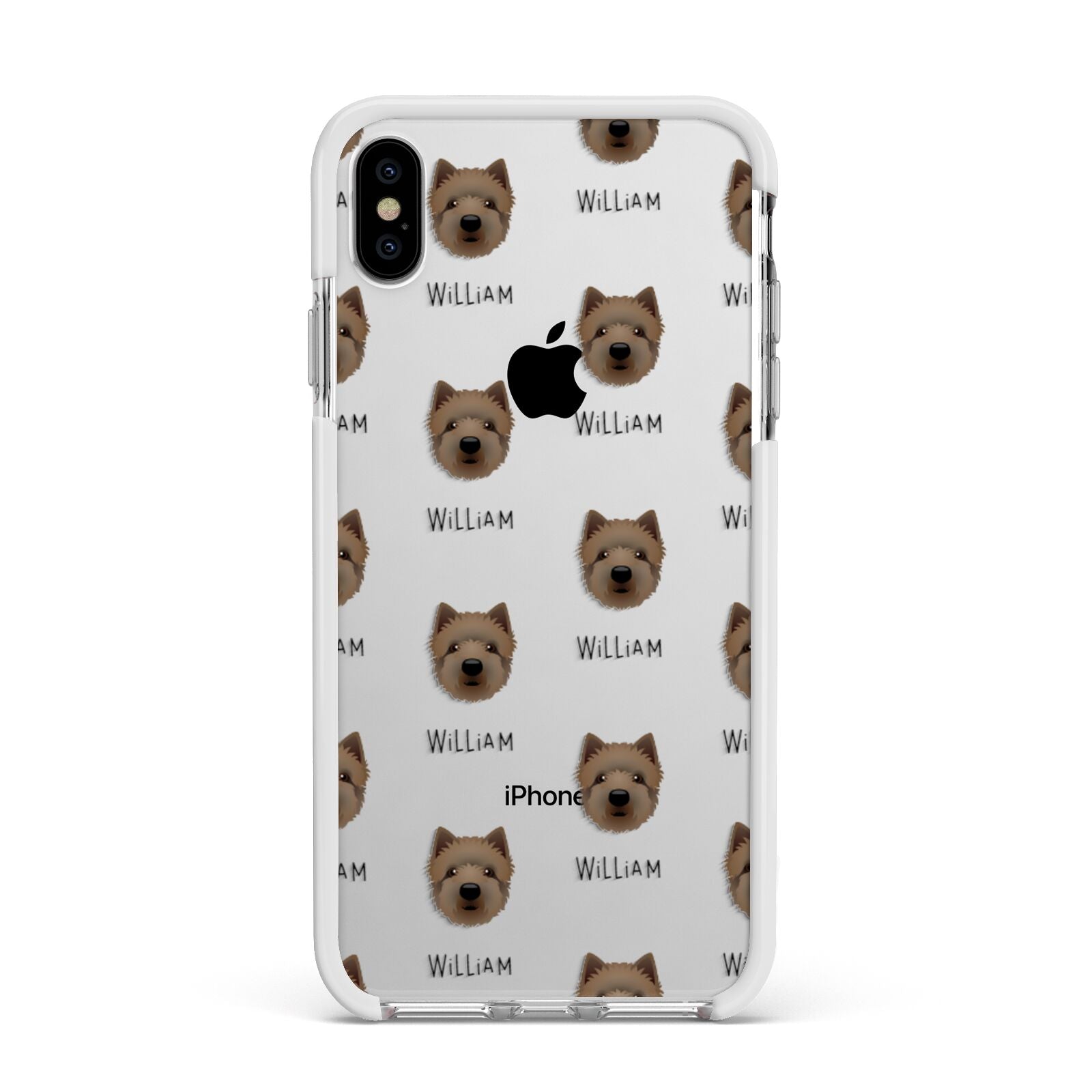 Westiepoo Icon with Name Apple iPhone Xs Max Impact Case White Edge on Silver Phone