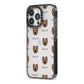 Westiepoo Icon with Name iPhone 13 Pro Black Impact Case Side Angle on Silver phone