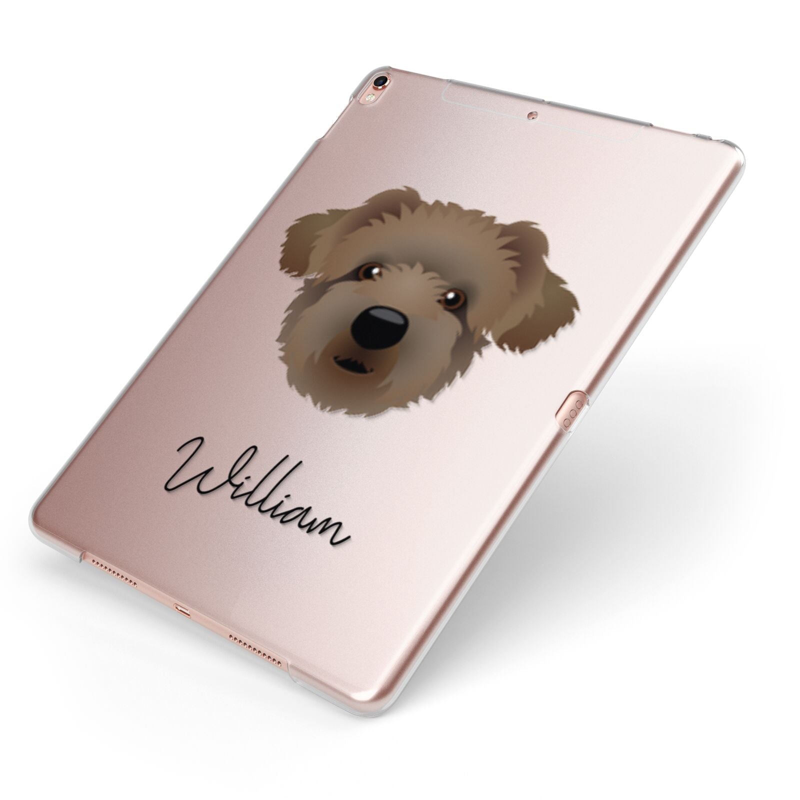 Westiepoo Personalised Apple iPad Case on Rose Gold iPad Side View