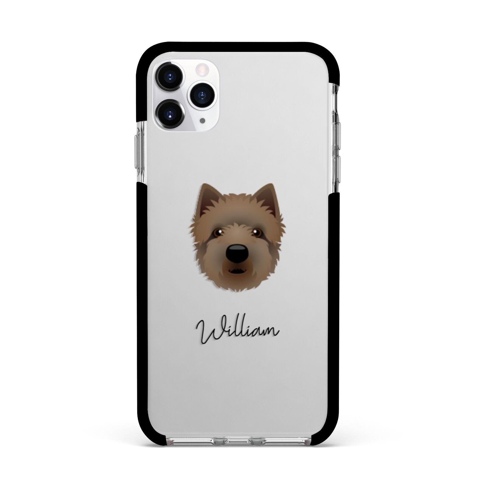 Westiepoo Personalised Apple iPhone 11 Pro Max in Silver with Black Impact Case