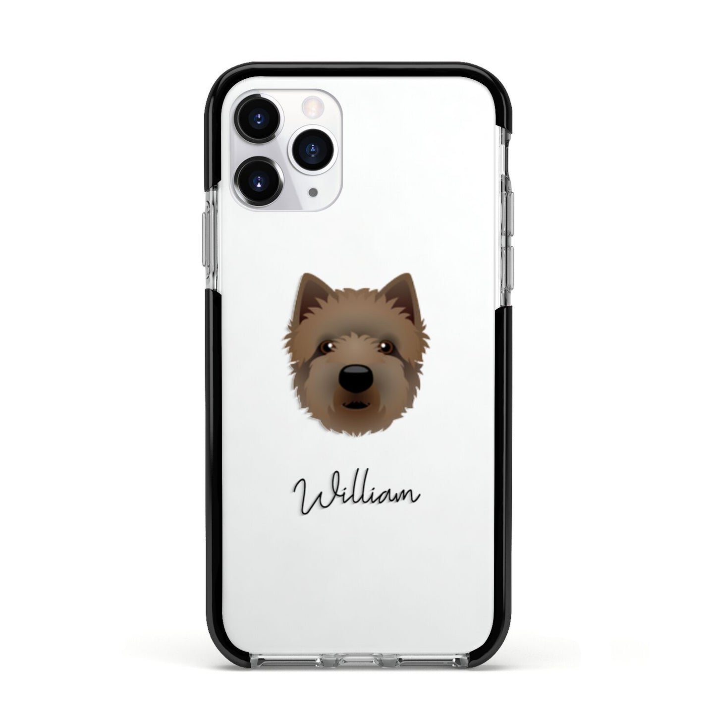 Westiepoo Personalised Apple iPhone 11 Pro in Silver with Black Impact Case