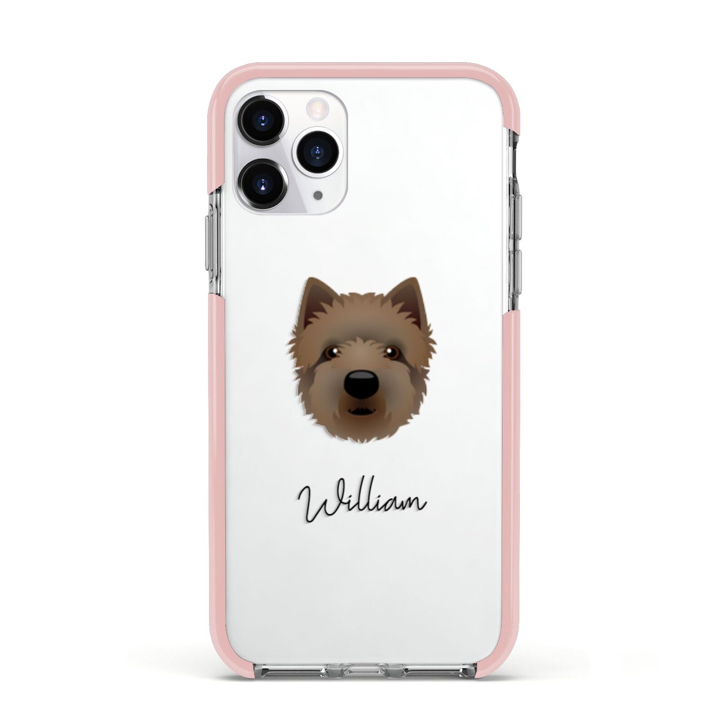 Westiepoo Personalised Apple iPhone 11 Pro in Silver with Pink Impact Case
