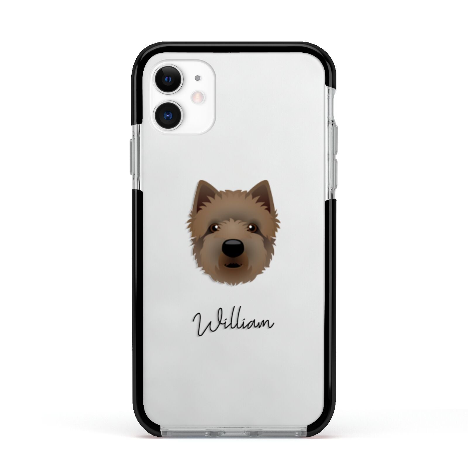 Westiepoo Personalised Apple iPhone 11 in White with Black Impact Case