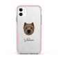 Westiepoo Personalised Apple iPhone 11 in White with Pink Impact Case