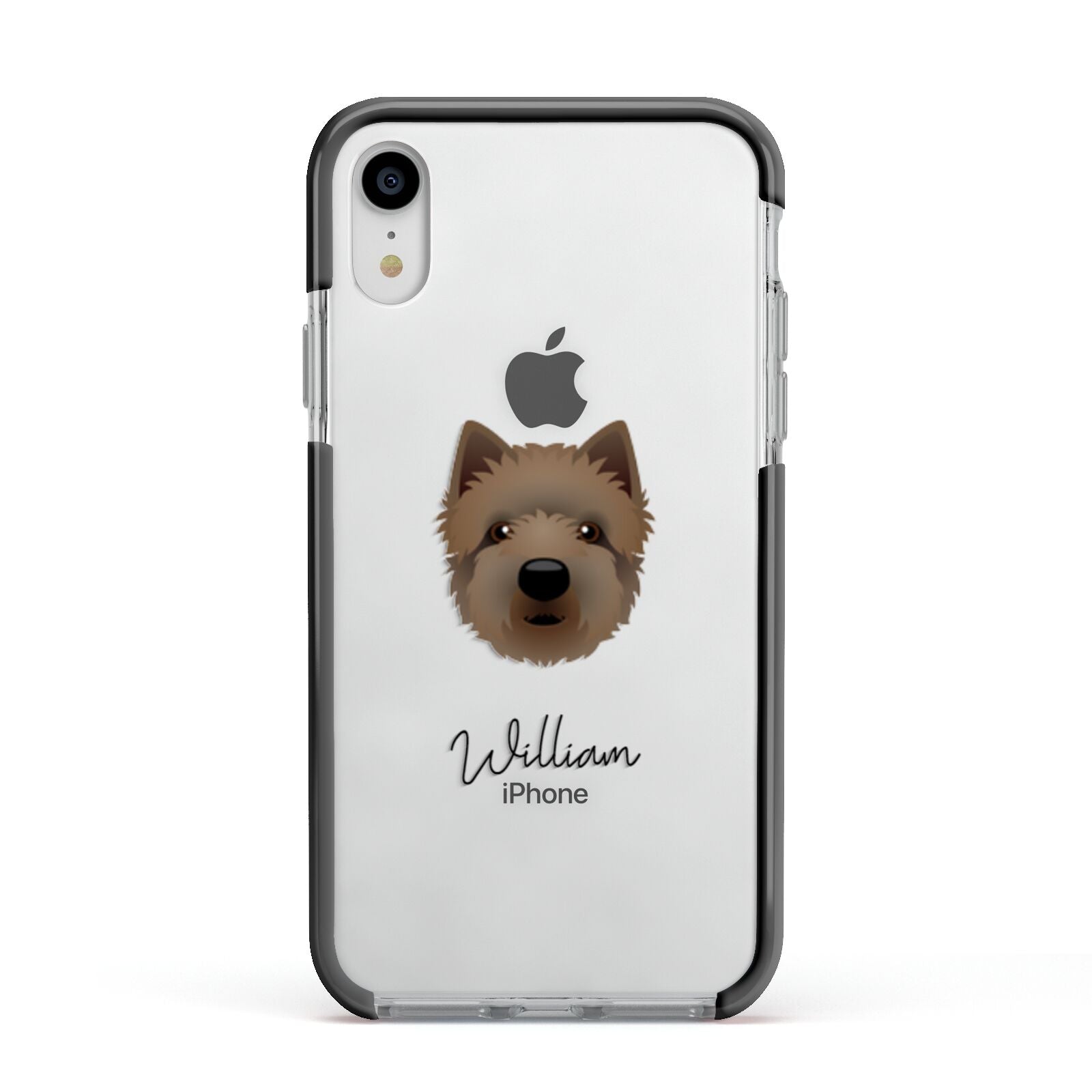 Westiepoo Personalised Apple iPhone XR Impact Case Black Edge on Silver Phone
