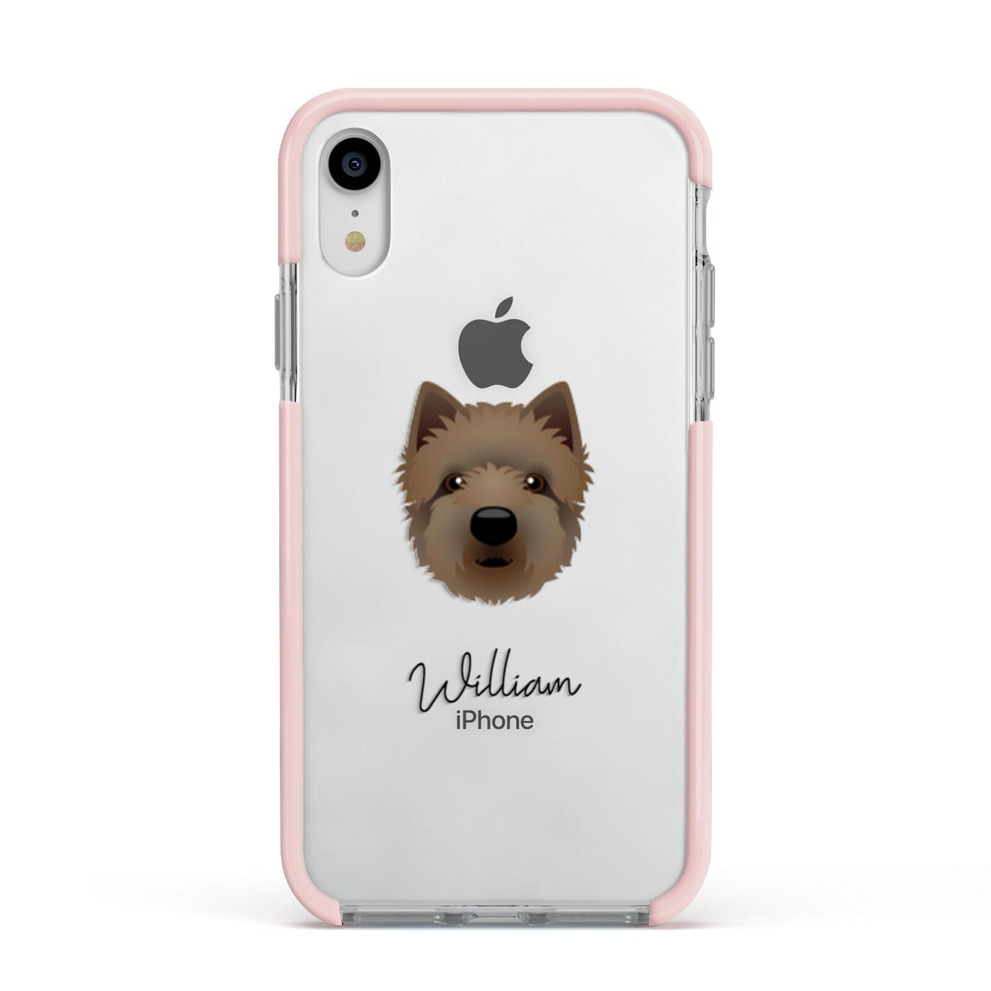 Westiepoo Personalised Apple iPhone XR Impact Case Pink Edge on Silver Phone