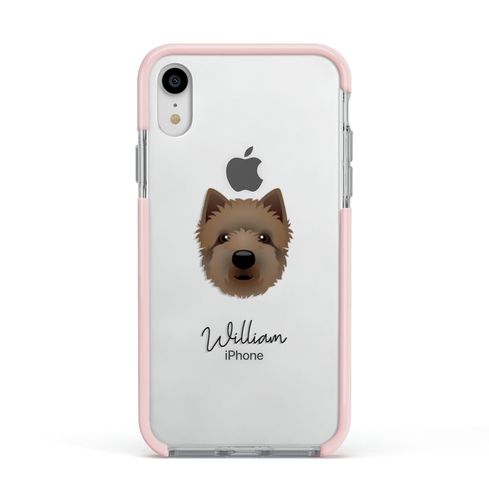 Westiepoo Personalised Apple iPhone XR Impact Case Pink Edge on Silver Phone