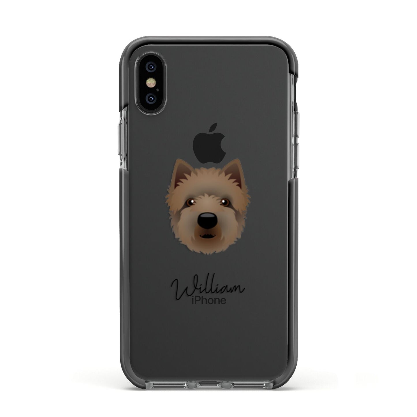 Westiepoo Personalised Apple iPhone Xs Impact Case Black Edge on Black Phone