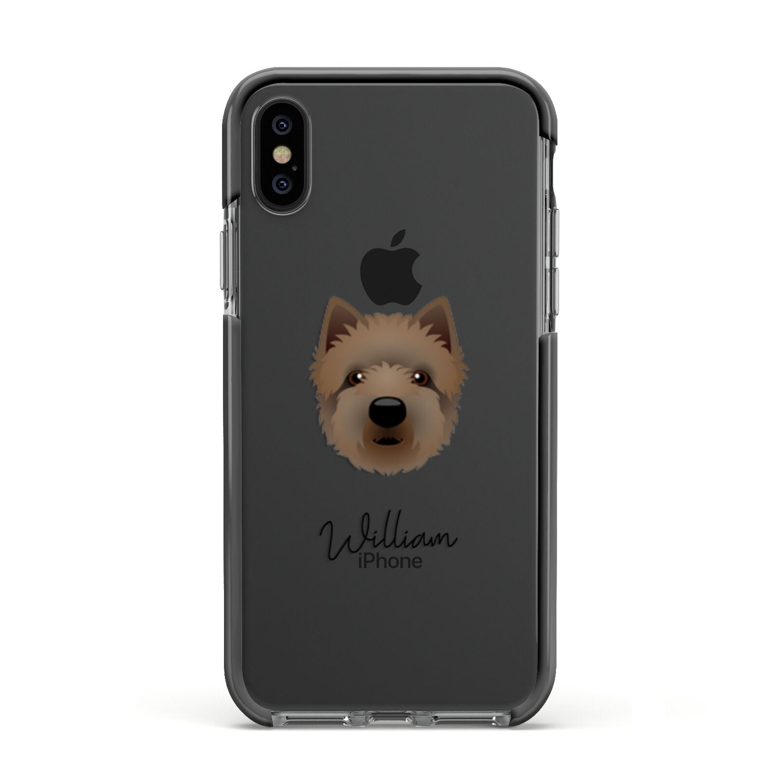 Westiepoo Personalised Apple iPhone Xs Impact Case Black Edge on Black Phone