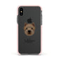 Westiepoo Personalised Apple iPhone Xs Impact Case Pink Edge on Black Phone