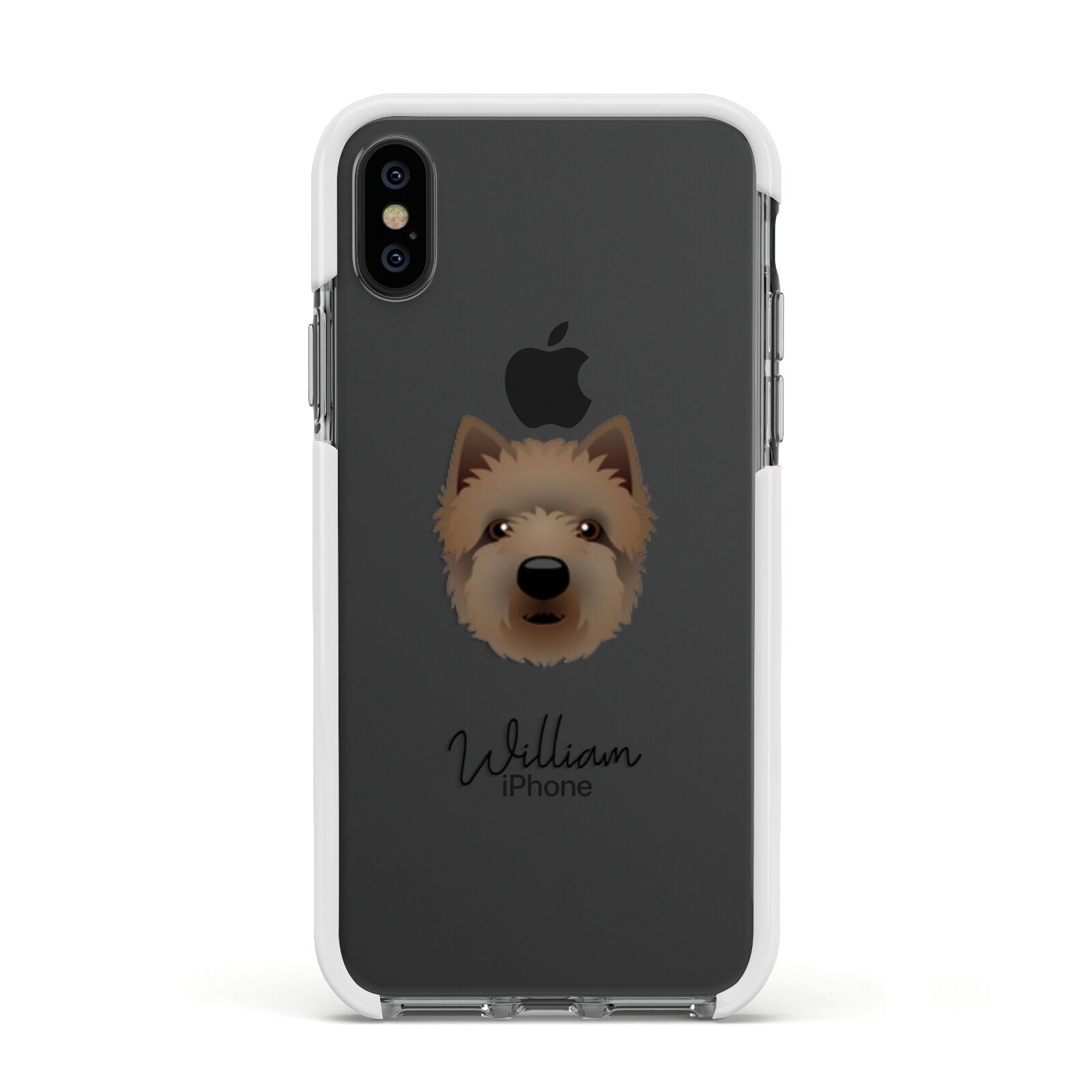 Westiepoo Personalised Apple iPhone Xs Impact Case White Edge on Black Phone
