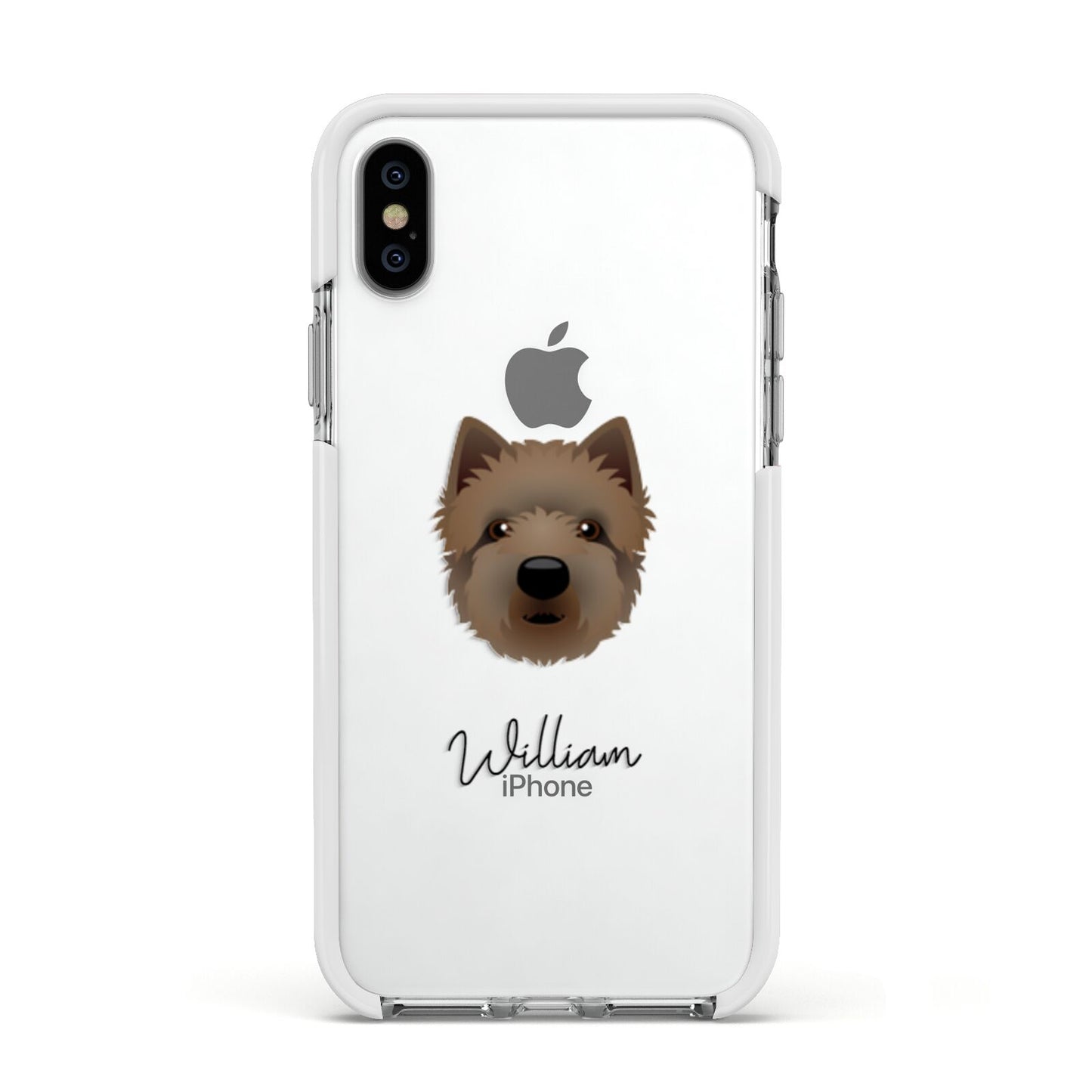 Westiepoo Personalised Apple iPhone Xs Impact Case White Edge on Silver Phone