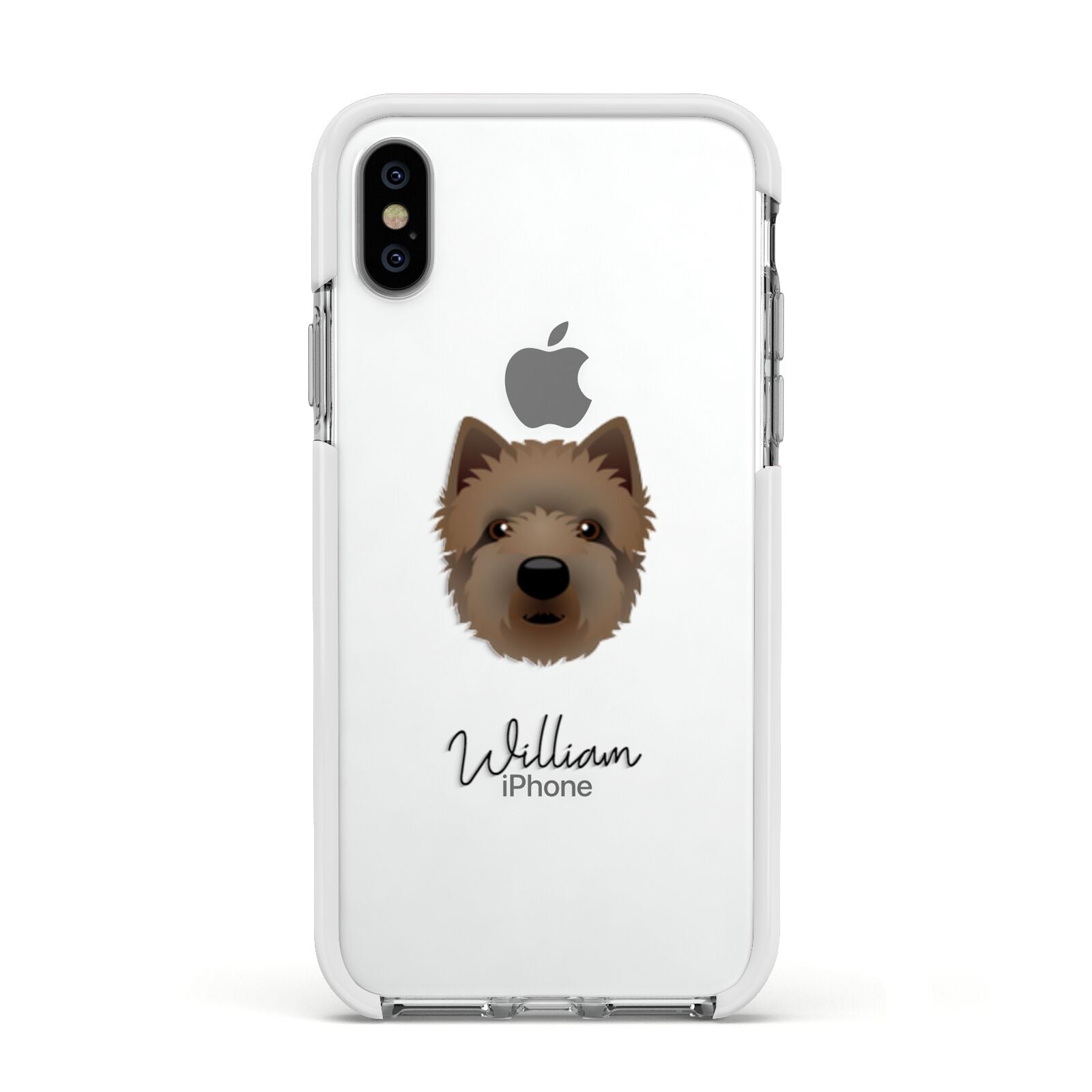 Westiepoo Personalised Apple iPhone Xs Impact Case White Edge on Silver Phone