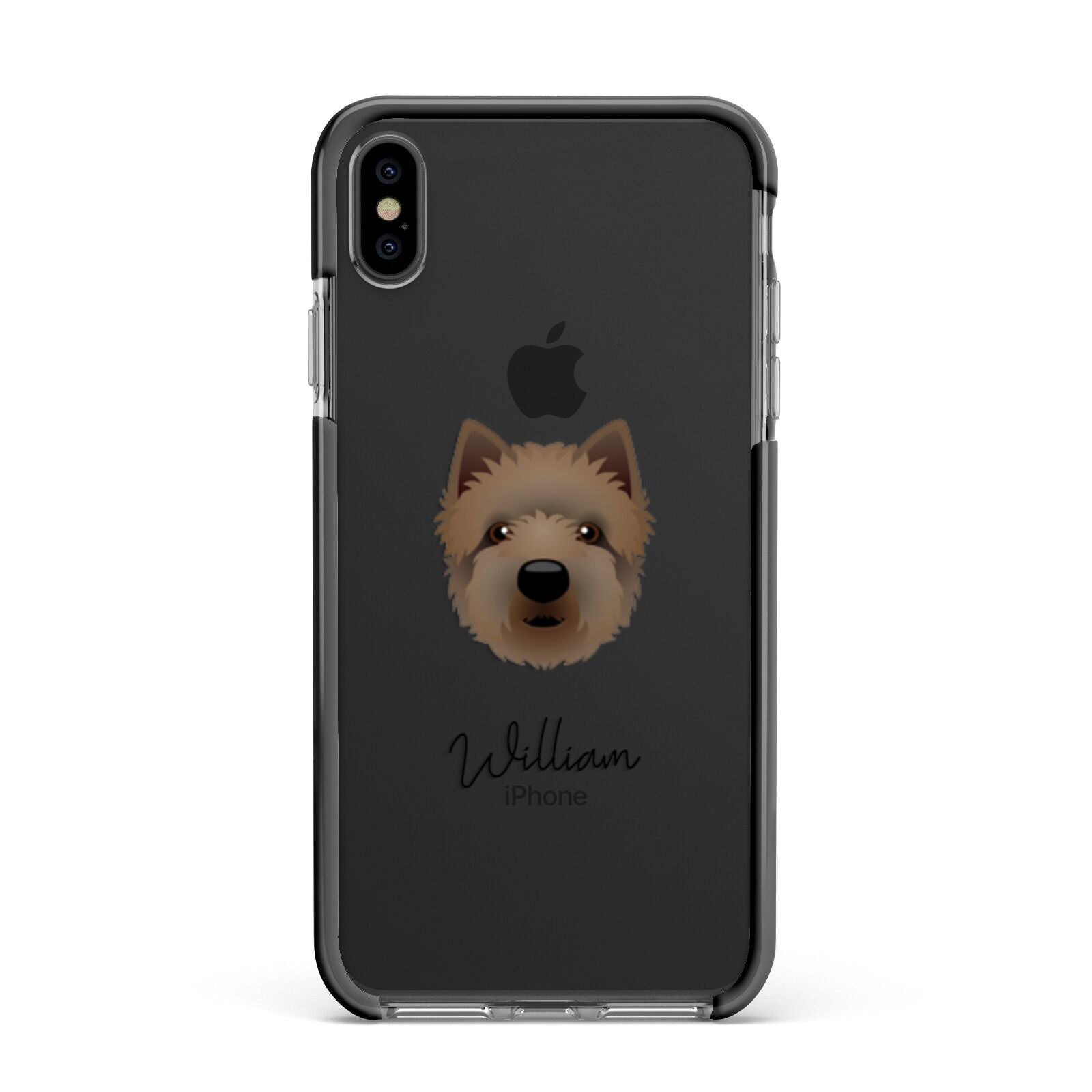Westiepoo Personalised Apple iPhone Xs Max Impact Case Black Edge on Black Phone
